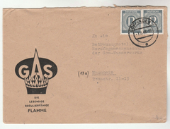 1946 Goppingen GERMANY COVER Illus GAS FLAME ADVERT Energy Stamps Allied Zone - Gaz