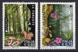 2011 - ITALIA / ITALY - EUROPA CEPT - LE FORESTE / THE FORESTS - 2 FRANCOBOLLI. MNH - 2011