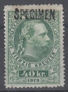 Austria 1873 40kr Telegraph Stamp Specimen Mint(*) - Telegraaf