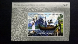 Norwegen 1500/1 Block 25 **/mnh, NORDEN: Nordische Mythen, Meeresgott Njord, Bestattung Balders - Blokken & Velletjes