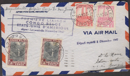 O) 1940 CONGO, NATURAL PARK- WATERFALL- RIVER SUZA,  PREMIERE LIAISON, COVER XF - Cartas & Documentos