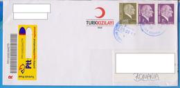 REGISTERED LETTER STAMPS  PERSONALITIES TURKEY SENT ROMANIA - Lettres & Documents