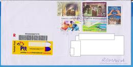 REGISTERED LETTER STAMPS ARCHITECTURE  TURKEY SENT ROMANIA - Cartas & Documentos