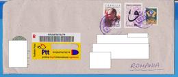 REGISTERED LETTER STAMPS PERSONALITIES  TURKEY SENT ROMANIA - Lettres & Documents