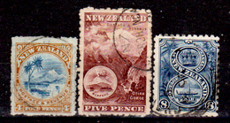 Nuova-Zelanda-0036 - 1898 - Y & T N. 85, 86, 89 (o) Used - Senza Difetti Occulti. - Usados