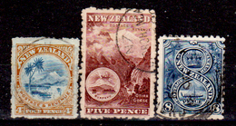 Nuova-Zelanda-0036 - 1898 - Y & T N. 85, 86, 89 (o) Used - Senza Difetti Occulti. - Used Stamps