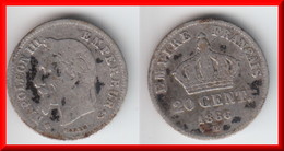 **** 20 CENTIMES 1866 BB STRASBOURG NAPOLEON III TETE LAUREE - PETIT MODULE - ARGENT  **** EN ACHAT IMMEDIAT !!! - 20 Centimes