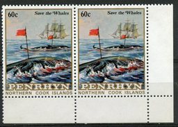 Penrhyn Islands 1983 60c Save The Whales #226 Pair  MNH - Penrhyn