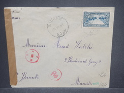 FRANCE / GRAND LIBAN - Enveloppe De Djounie Pour Marseille En 1941 Avec Contrôle Postal - L 7283 - Lettres & Documents