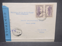 FRANCE / GRAND LIBAN - Enveloppe De Beyrouth Pour La Croix Rouge De Genève En 1943 Avec Contrôle Postal - L 7285 - Covers & Documents