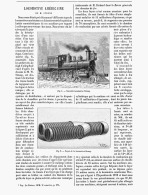 LOCOMOTIVE AMERICAINE De M. STRONG    1888 - Railway