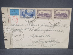 FRANCE / GRAND LIBAN - Enveloppe Pour Paris En 1945 , Affranchissement Plaisant , Contrôle Postal France Libre - L 7304 - Briefe U. Dokumente