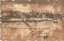T2/T3 Budapest, Látkép 1750-ben, Híd, Kaucky L. Kiadása Prágában (EK) - Non Classificati