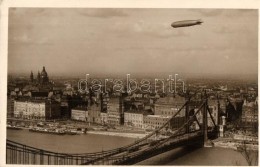 ** T2/T3 1931 Budapest, Graf Zeppelin LZ-127 Léghajó Az Erzsébet Híd Felett,... - Non Classificati