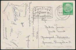 1939 Hungária (MTK) Labdarúgóinak Aláírása Képeslapon (Sebes... - Other & Unclassified