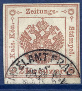 AUSTRIA 1859 Newspaper Stamp 2 Kr.  Red-brown Plate II Used.  Michel 3X Pl.II - Periódicos