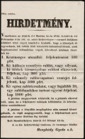 1858 Hirdetmény Rablók és Más GonosztevÅ‘k Körözése... - Altri & Non Classificati