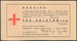 1941 Meghívó Vöröskeresztes Teadélutánra, BélyegzÅ‘kkel - Non Classificati