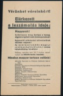 Cca 1920 'Vérünket Véreinkért! Elérkezett A Leszámolás Ideje!',... - Non Classificati