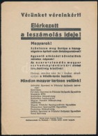 Cca 1920 'Vérünket Véreinkért! Elérkezett A Leszámolás Ideje!',... - Non Classificati