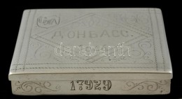 Fém Cigarettatárca, Gravírozott, 'Dombasz 1946' Felirattal, GY.A. Monogrammal, 8,5×10,5... - Altri & Non Classificati