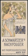 1905 A. Schwartzer's Nachfolger Bornagykereskedés Számolócédula, Litho, 14x7 Cm - Pubblicitari