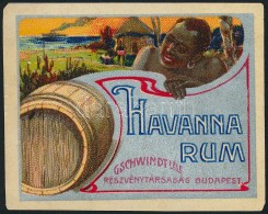 Cca 1920 Gschwindt Havanna Rum Italcímke, Litográfia, Kis Szakadás,  5x6 Cm - Advertising