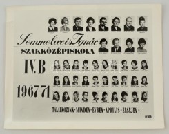 1971 A Semmelweis Ignác Szakközépiskola Tablója, Szakadással, 24x30 Cm - Altri & Non Classificati