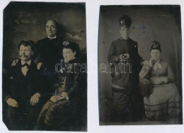 Cca 1890 Vaslemezre Készült Gyorsfénykép, 2 Db Vintage Ferrotípia, 9x6 Cm - Altri & Non Classificati