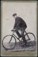 Cca 1900-1920 Versenykerékpáros KeményhÅ±tú Fotója, Törésnyomokkal,... - Altri & Non Classificati