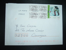 LETTRE TP COUPE DU MONDE FOOTBALL 1998 0,46E + TP MARIANNE DE CIAPPA 0,05E BLOC DE 4 TP OBL.MEC.03-03-15 LA POSTE 03320A - 2013-2018 Marianne (Ciappa-Kawena)