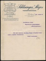 1912 Schlesinger Alajos VasnagykereskedÅ‘, Díszes Fejléces Levél Hivatalos ügyben - Non Classificati