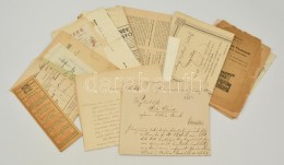 Cca 1874-1933 Vegyes Nyomtatvány és Okmány Tétel (levél, Å±rlap,... - Unclassified