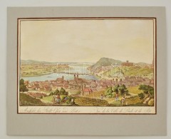 Aussicht Der Stadt Ofen Und Pest  Vue De La Ville De Bude Et De Pest. Reprint Kiadás.... - Stampe & Incisioni