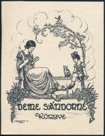 Várkonyi Károly (1910-2001): Ex Libris, Deme Sándorné, Klisé, Papír,... - Altri & Non Classificati