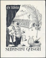 Juan Estiarte (1901-1986): Ex Libris Sebatia Gasch. Klisé, Papír, Jelzett A Klisén,... - Altri & Non Classificati