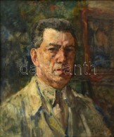 Herman Lipót (1884-1972): Önarckép 1942. Olaj, Vászon, Jelzett, Fa Keretben, 60×50... - Altri & Non Classificati