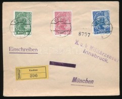 1915 Ajánlott Levél Münchenbe / Registered Cover To Bavaria - Other & Unclassified