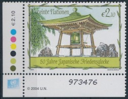 ** 2004 50 éves A Japán Békeharang ívsarki Bélyeg Mi 419 - Altri & Non Classificati