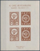 ** 1946/1bb IV. Országos Bélyegkiállítás Emlékkisív I. (4.500) - Altri & Non Classificati