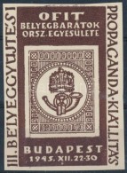 (*) 1945/D2a III. BélyeggyÅ±jtési Propaganda Kiállítás Emlékblokk (4.000)... - Altri & Non Classificati