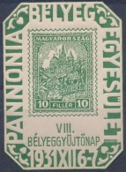 ** 1931/2b VIII. BélyeggyÅ±jtÅ‘nap Emlékív (10.000) - Other & Unclassified