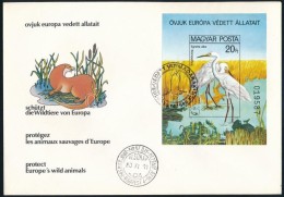 1980 Védett Vízimadarak Vágott Blokk FDC-n (6.000) - Other & Unclassified