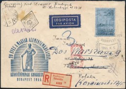 1955 Alumínium FDC Ajánlott, Légi Postával Lengyelországba (4.500) - Altri & Non Classificati