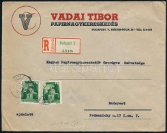 1945 (1. Díjszabás) Ajánlott Helyi Céges Levél Hadvezérek 2 X 1P... - Autres & Non Classés
