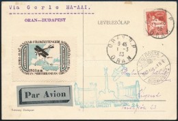 1933 Gerle Földközi Tengeri Körrepülés LevelezÅ‘lap / Mediterranean Round Flight... - Altri & Non Classificati