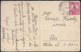 1929 Képeslap MAGYARBOLY - BUDAPEST Vasúti Bélyegzéssel - Other & Unclassified