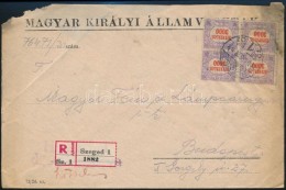 1924 Ajánlott Levél Hivatalos 4 X 3000K Bérmentesítéssel 'SZEGED' - Budapest - Autres & Non Classés