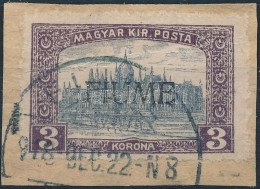 Fiume 1918 Parlament 3K Kézi Felülnyomással, Bodor Vizsgálójellel (20.000) - Altri & Non Classificati