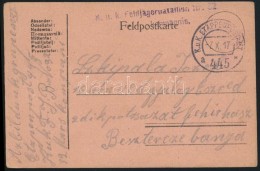 1917 Tábori Posta LevelezÅ‘lap 'K.u.k. Feldjägerbataillon Nr.32.' + 'EP 445 A' - Autres & Non Classés
